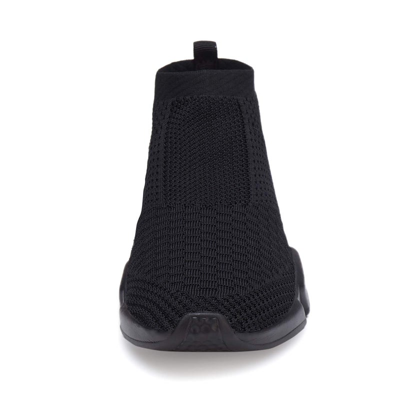 Casbeam Men's Running Knit Comfortable Lightweight Breathable Casual Sports Shoes Fashion Sneakers Slip-On Walking Shoes All Black Size 8.5 - Image 4